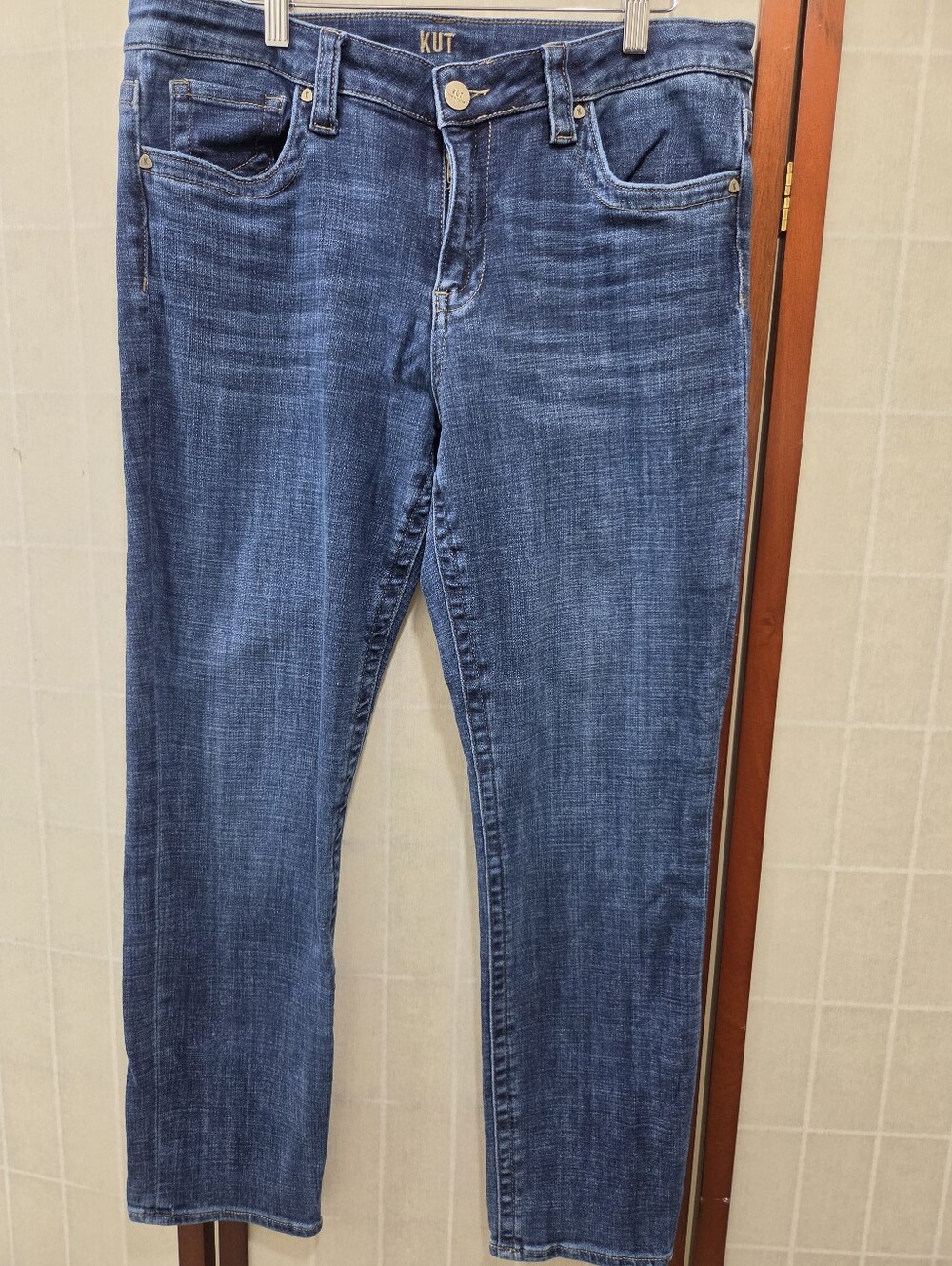 KUT From The Kloth Straight Leg Denim Jeans Size 12 Everyday Casual Wardrobe
